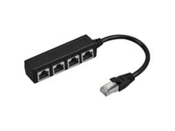 Adaptador De Cabo De Rede Divisor Ethernet Rj45 De 1 Para 4, Compatível Com Extensão De Rede Lan. Aquaforge