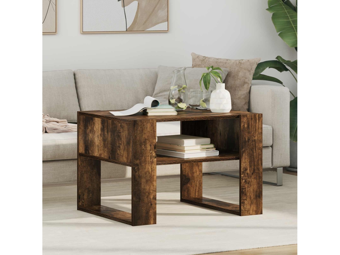 Vidaxl Mesa De Centro Carvalho Defumado 66 X 53 X 45 Cm