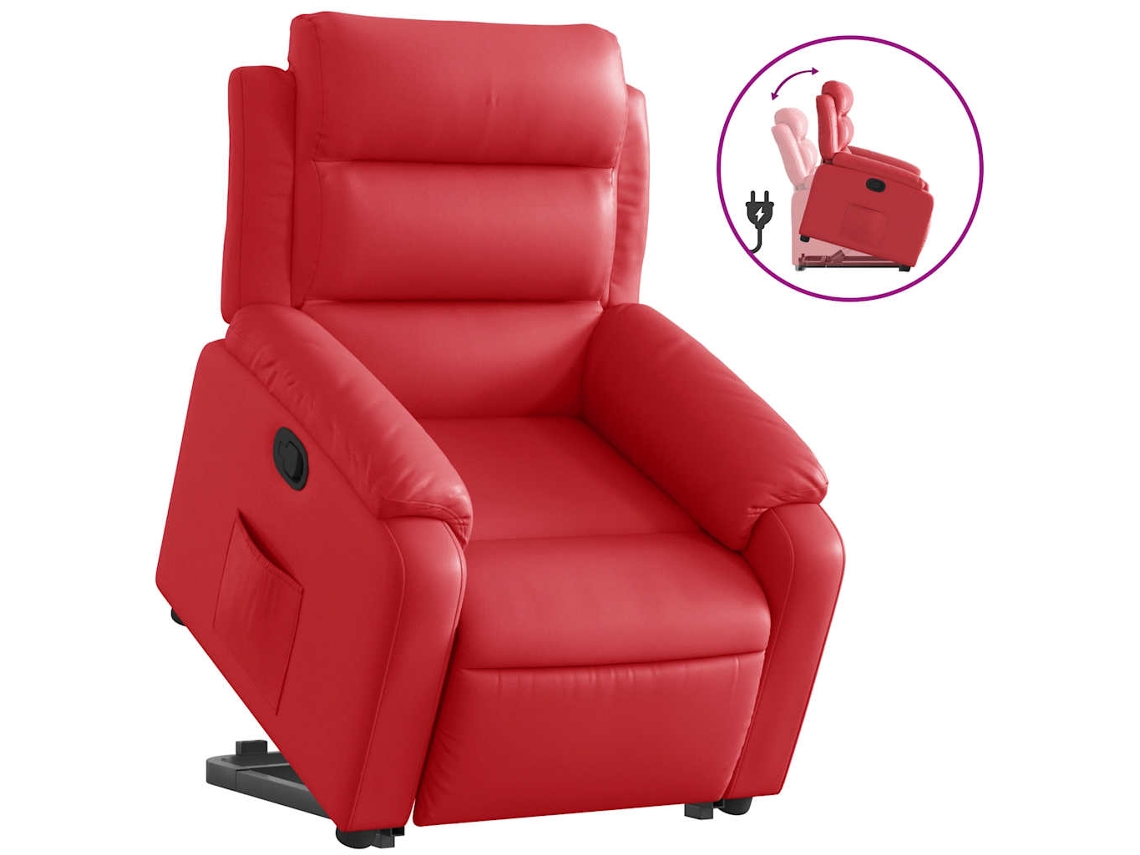 Poltrona Elevatória Vidaxl Vermelho Couro Artificial