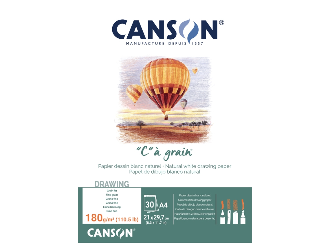 Bloco de Papel de Desenho CANSON C Granulado Din A5 180 G/M²