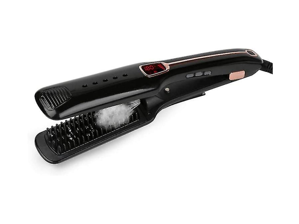 Alisador de Cabelo de Ferro Liso de Íon Turmalina Cerâmica Ferro Infravermelho com Display Digital Ledpreto Bisbisous AUJEZON