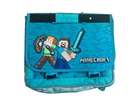 Mochila Unissexo Eurobaq Minecraft Frontal Alças Azul (37 Cm)