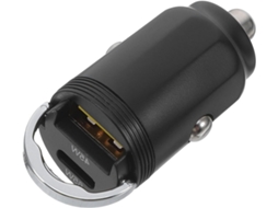 Carregador Veicular Usb De Porta Dupla Com Anel De Puxar Para Carregamento Rápido De Smartphones E Adaptadores.