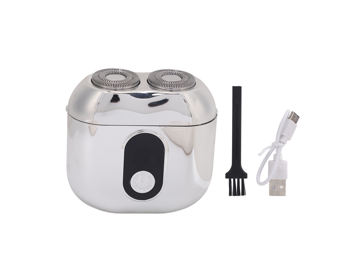 Mini aparador de barba elétrico portátil, recarregável via USB e lavável.
