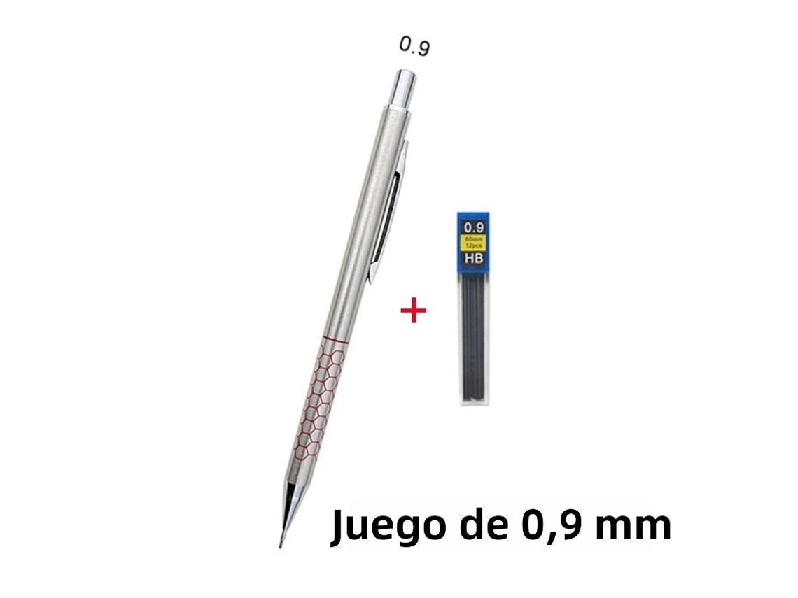 Lápis Mecânico De Metal (0,9 Mm) Com Borracha, Conjunto De Ferramentas De Desenho