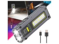 Mini Lanterna BISBISOUS Led Super Brilhante com Luz Lateral Cob com 7 Modos Preto VIGA EUROPE