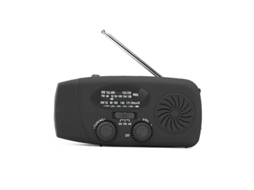 Rádio solar de emergência com gerador manual de manivela 2000mAh e lanterna BESTVITE (preto)