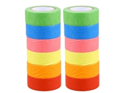 12 Rolos de Fita Adesiva Colorida para Pintura de Carros, Fita Adesiva de um Lado, Fita para Desenho. GOKOCO