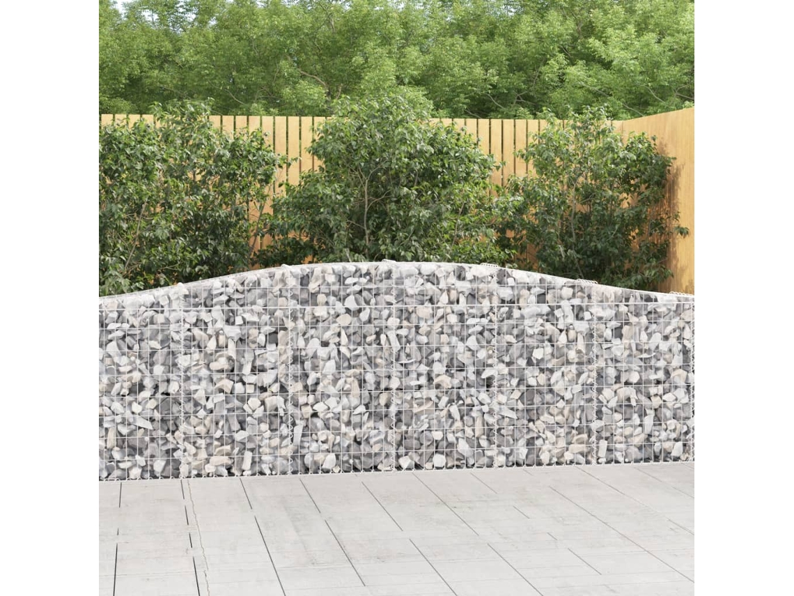 Vidaxl Cestos Gabião Arqueados 2 Pcs 400x30x80/100cm Ferro Galvanizado