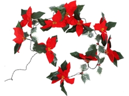 Luminária De Natal Decorativa Solar Vermelha Em Formato De Flor Para Festas - Decoração Para Pendurar