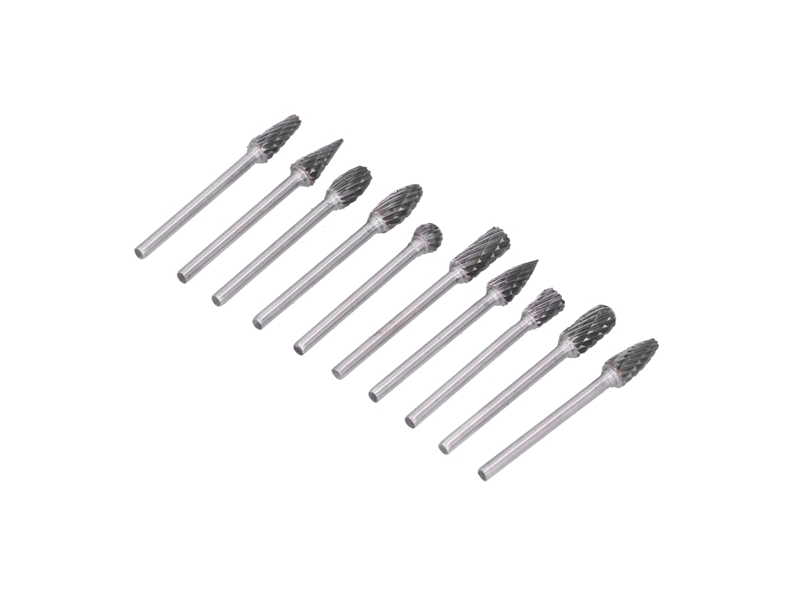 Conjunto de 10 brocas de carboneto para furadeira de impacto rotativa para madeira e plástico.