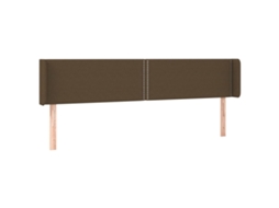 Cabeceira de Cama com Abas Tecido Castanho Escuro MAISON EXCLUSIVE (203x16x78 cm)
