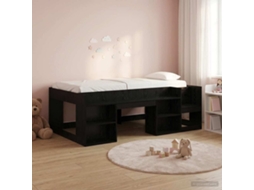 Vidaxl Estrutura de Cama Infantil com Armazenamento Carvalho Preto