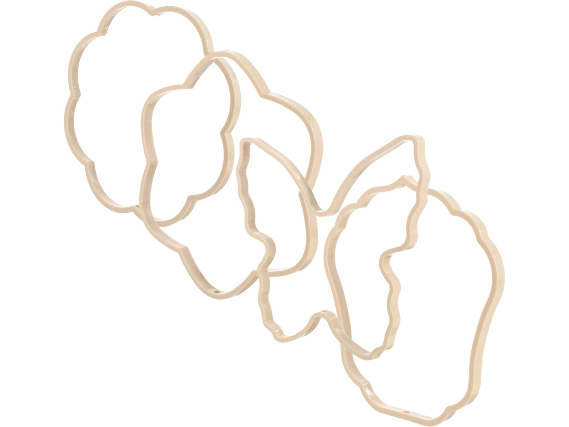 Armação Leque Tradicional Abs 4 Peças Padrões Antigos Decoração Casamento Bordados Resistente Desgaste GOKOCO