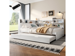 Sofá cama 140x200 Branco Cabeceira Extensível VOLTEDGE