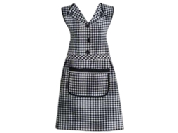 Delantal de Cozinha de Algodão e Linho Anti óleo com Design de Laço Atrás, Bolso Grande e Colarinho Lapel para Cozinha e Churrasco Negro