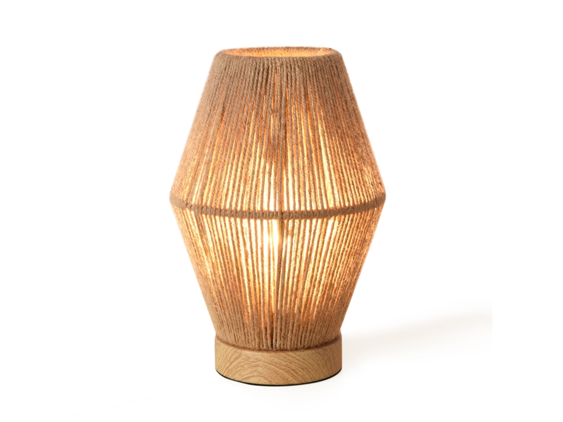 Candeeiro de Mesa Arundel 1Xe27 60 W Metal/Corda 25X16X16 Cm Naturallux.Pro