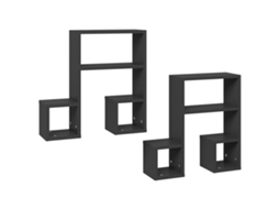 Wall Shelf, Wall Shelves Vidaxl Cinzeto Madeira Processada (n/a)
