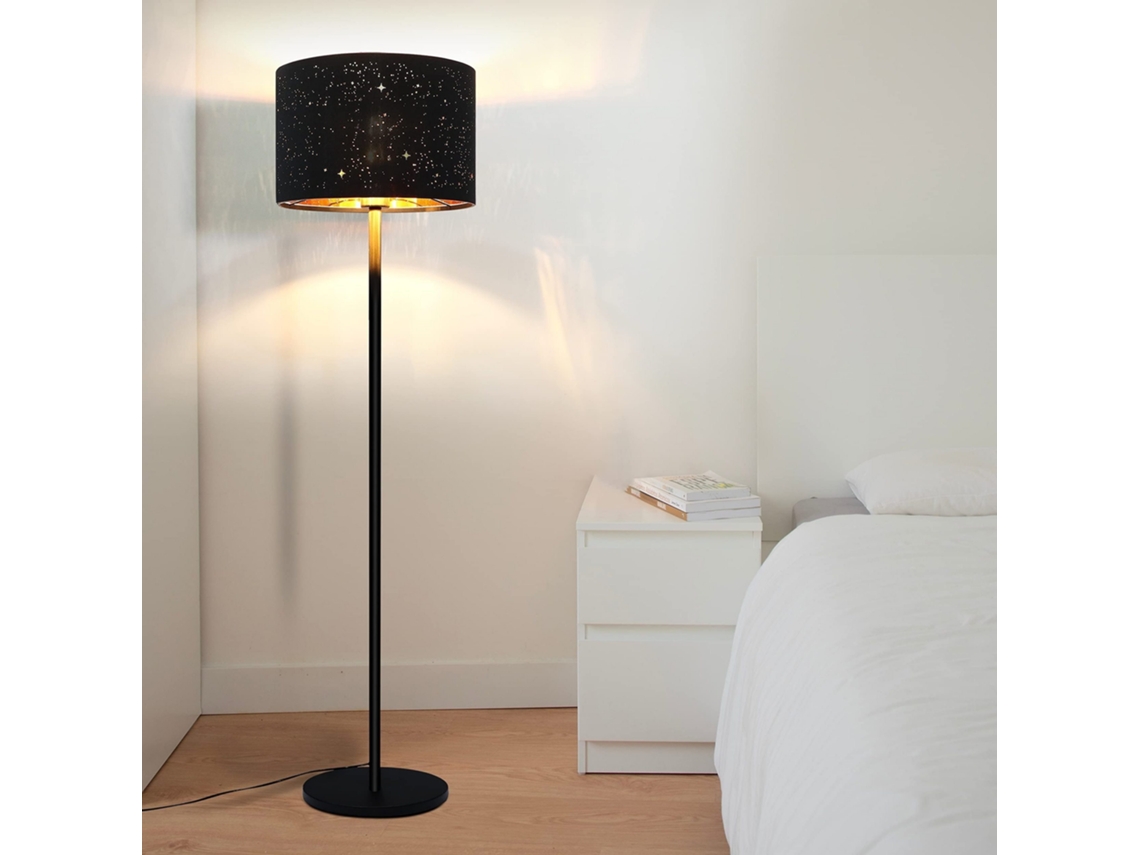 Candeeiro De Pé Moderno Para Sala Nttlife E27 40w Preto 144cm Nettlife