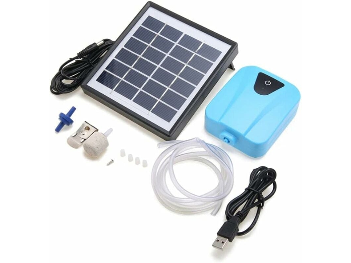Bomba De Ar Solar Para Estanque E Aquário Com Bomba De Oxigênio Jardim (azul)