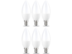 Conjunto de 6 Lâmpadas Led em Forma de Chama E14 5w Branco Quente Não Regulável | S/MARCA