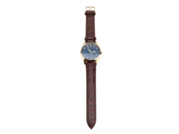 Relógio Quartz Masculino Luminoso Display Data 30m Resistente À Água Pulseira de Couro Pu