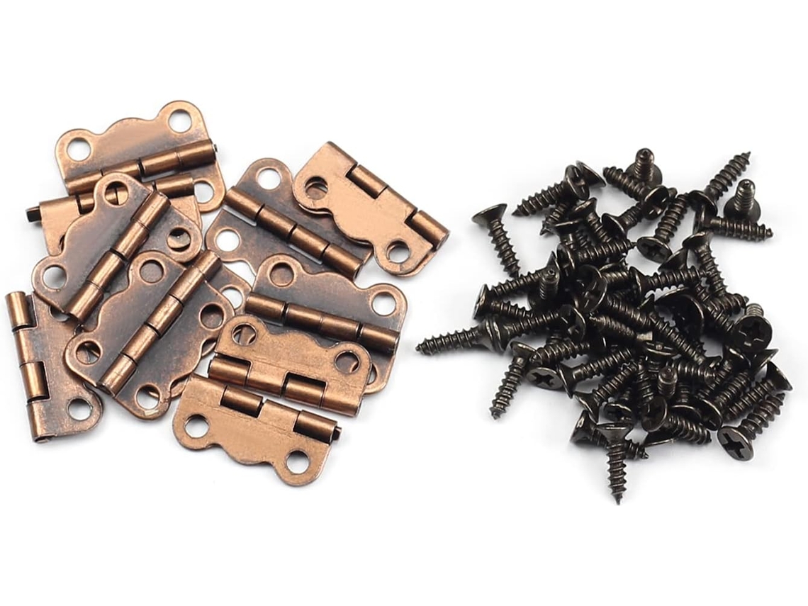 Conjunto De 10 Dobradiças Para Portas Armário, Medindo 0,63" X 0,51"