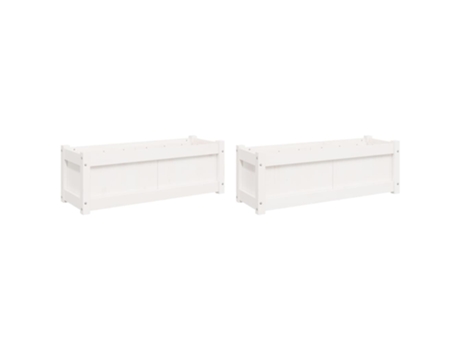Conjunto 2 Vasos/floreiras de jardim VIDA XL madeira de pinho maciça branco