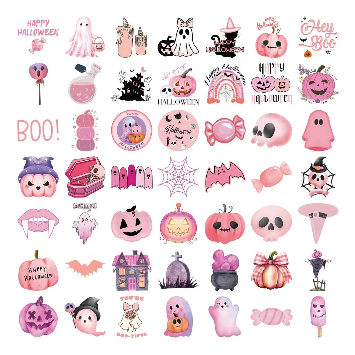 Adesivos de abóbora de Halloween, adesivos de fantasma, Calvayotoy