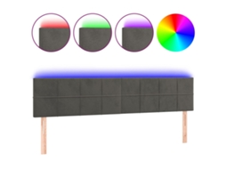 Conjunto de 2 Cabeceiras de Cama com Luzes Led Veludo Cinza Escuro MAISON EXCLUSIVE (180x5x78 cm)