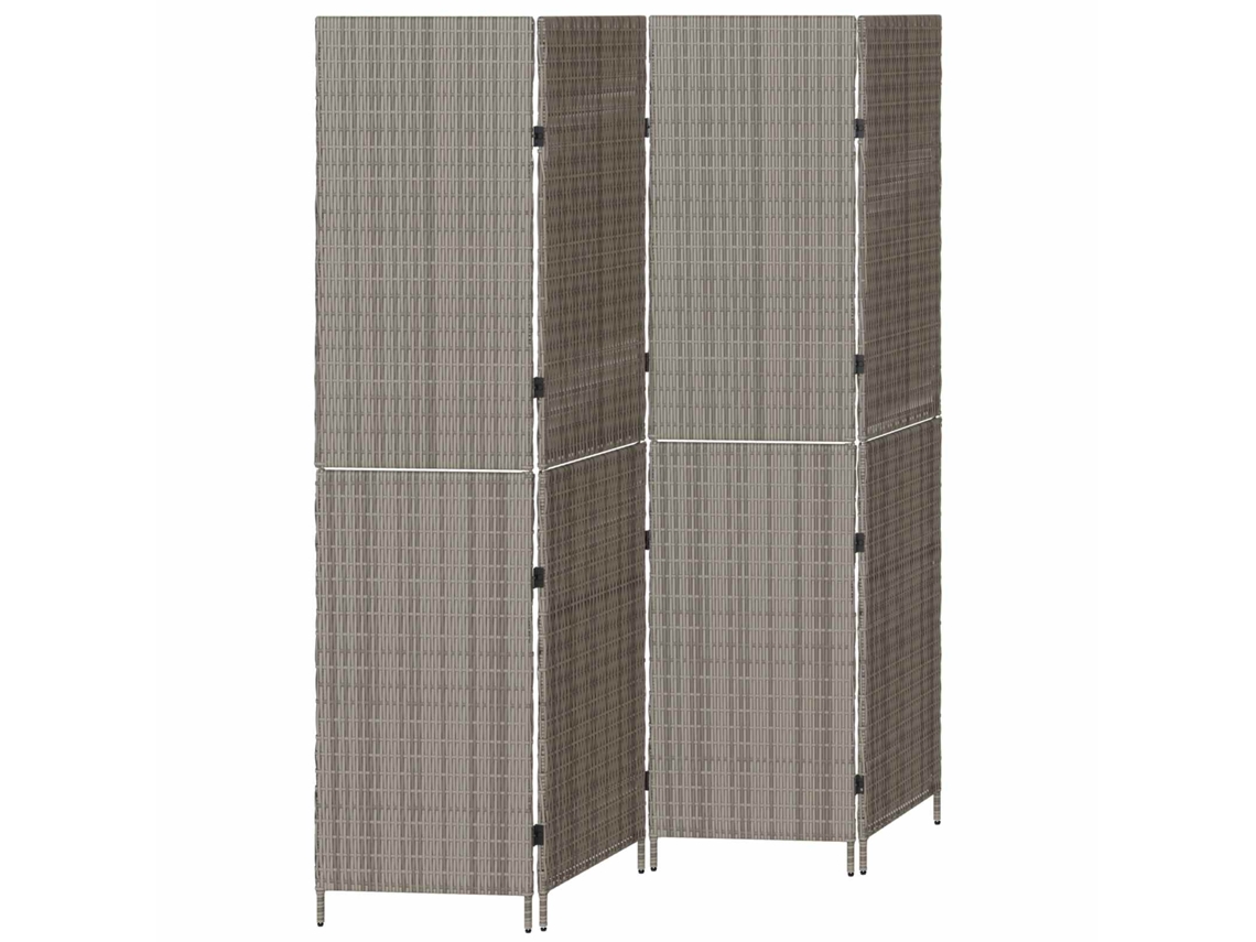 Vidaxl Divisor De Ambiente Cinzeto 195 X 180 Cm Vime Pe