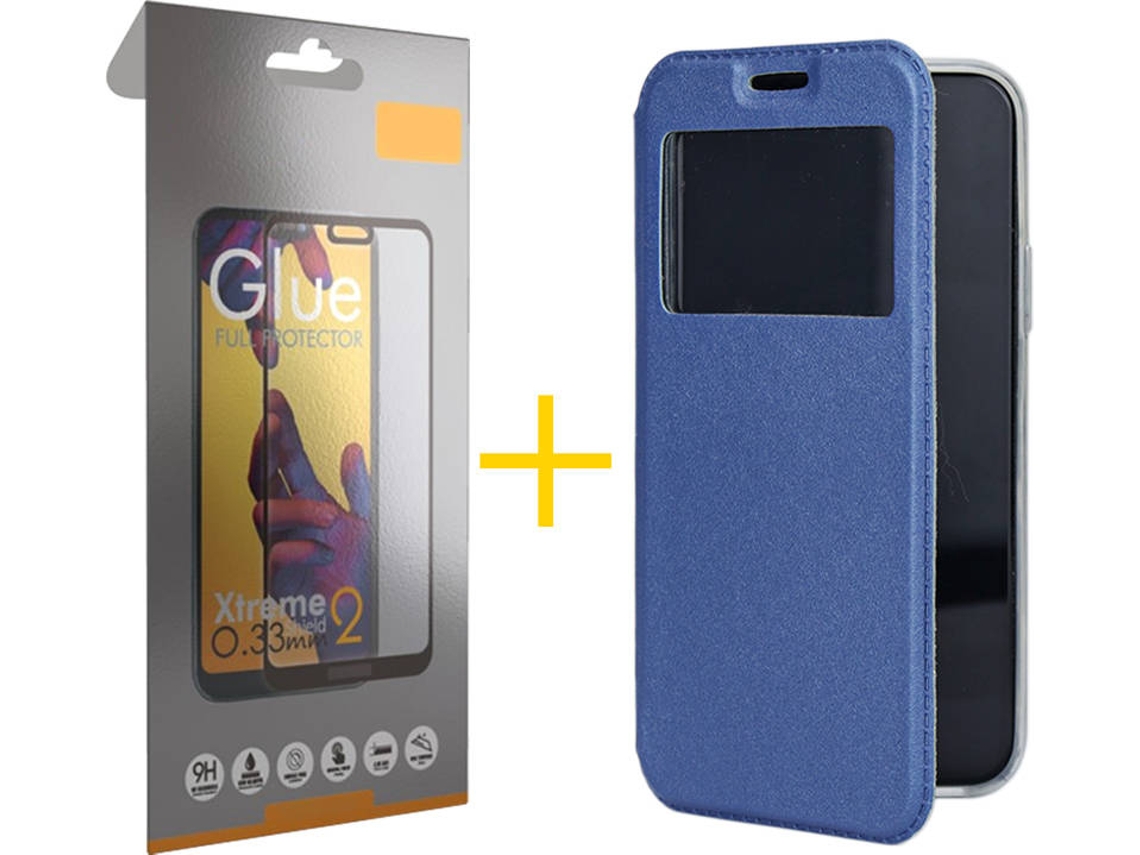 Kit Capa e Película Apple iPhone 11 ACCETEL Full Gandy Flip (Azul)