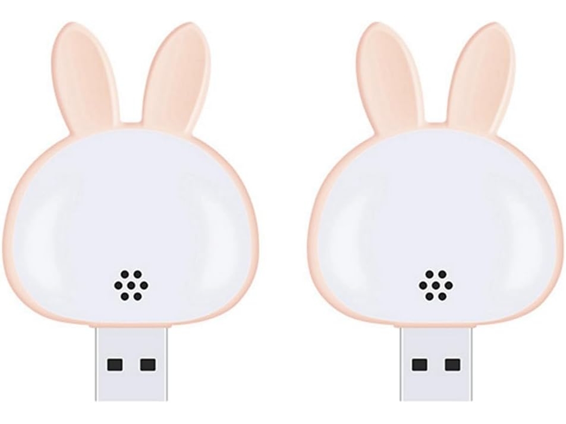 Luminária De Leitura Usb 2 Peças, Mini Luminária Noturna Em Formato De Coelho, Luminária De Mesa Inteligente 3 Cores