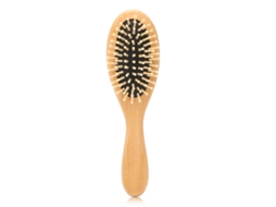 Pincel De Pelo De Madeira Natural Fashionable Paddle Para Massagem Do Couro Cabeludo Escova De Beleza (preto)