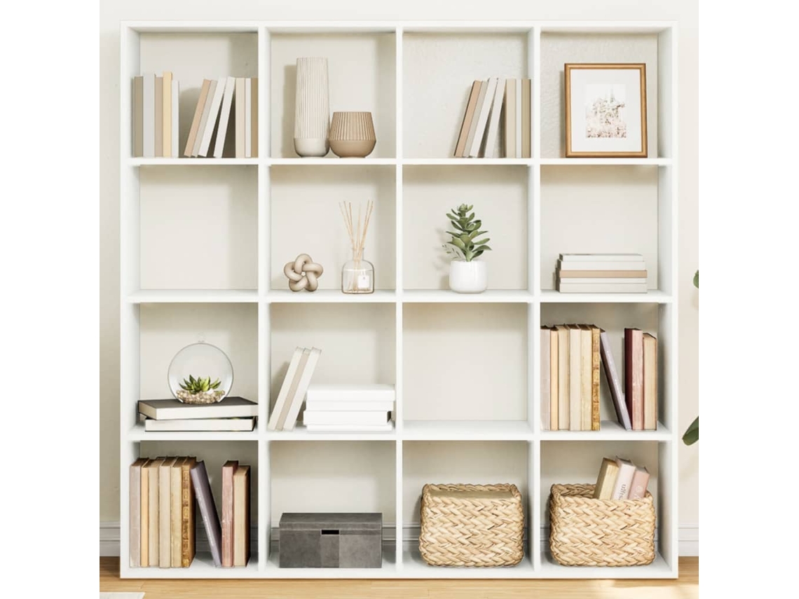 Vidaxl Estante 137,5x29x137,5 Cm Contraplacado Branco