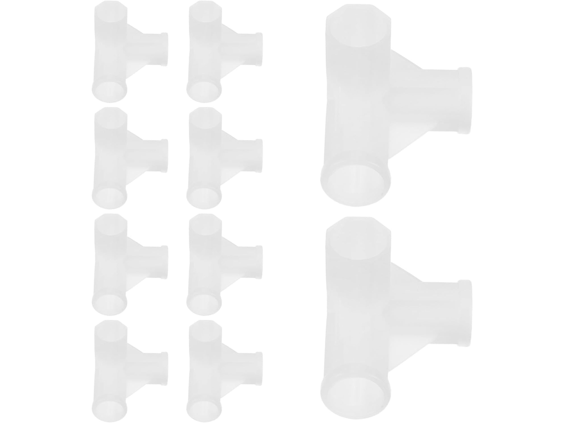 Conjunto 10 Varões Guarda Roupa 3 Plástico Branco Conectores Resistentes Otimizar Espaço Roupas Closets Vias GOKOCO