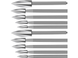 Conjunto de 10 Brocas de Aço Branco para Madeira, com Medidas de 3/4/5/6/8 Mm, Ideais para Entalhe e Gravação. SFUSHOS