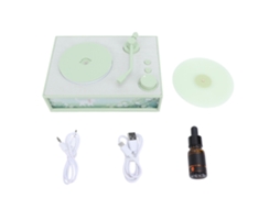 CAIXA DE SOM Bluetooth Mali com Aromaterapia e Player de Vinil, Retro, Verde