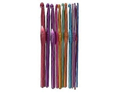 Conjunto De 12 Agulhas De Metal Para Crochê Com Estojo, Kit Para Artesanato Com Fios Multicoloridos E Aleatórios Aquaforge