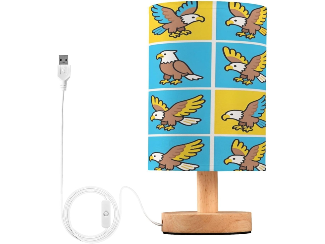 Luminária de cabeceira Falcon para quarto, com suportes USB-C, luminária de mesa para cabeceira, luminária de cabeceira.
