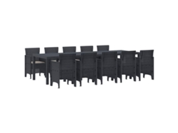 Conjunto 11 Conjunto De Jantar Para Exterior Vidaxl Antracite Polipropileno (300 X 100 X 73 Cm)