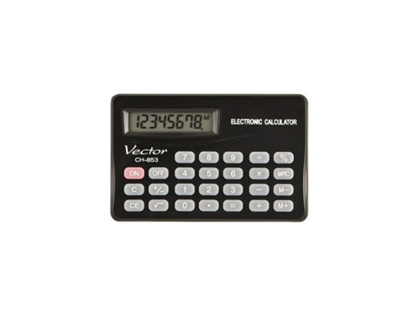 Calculadora de plástico preto Vector Kav Ch 853