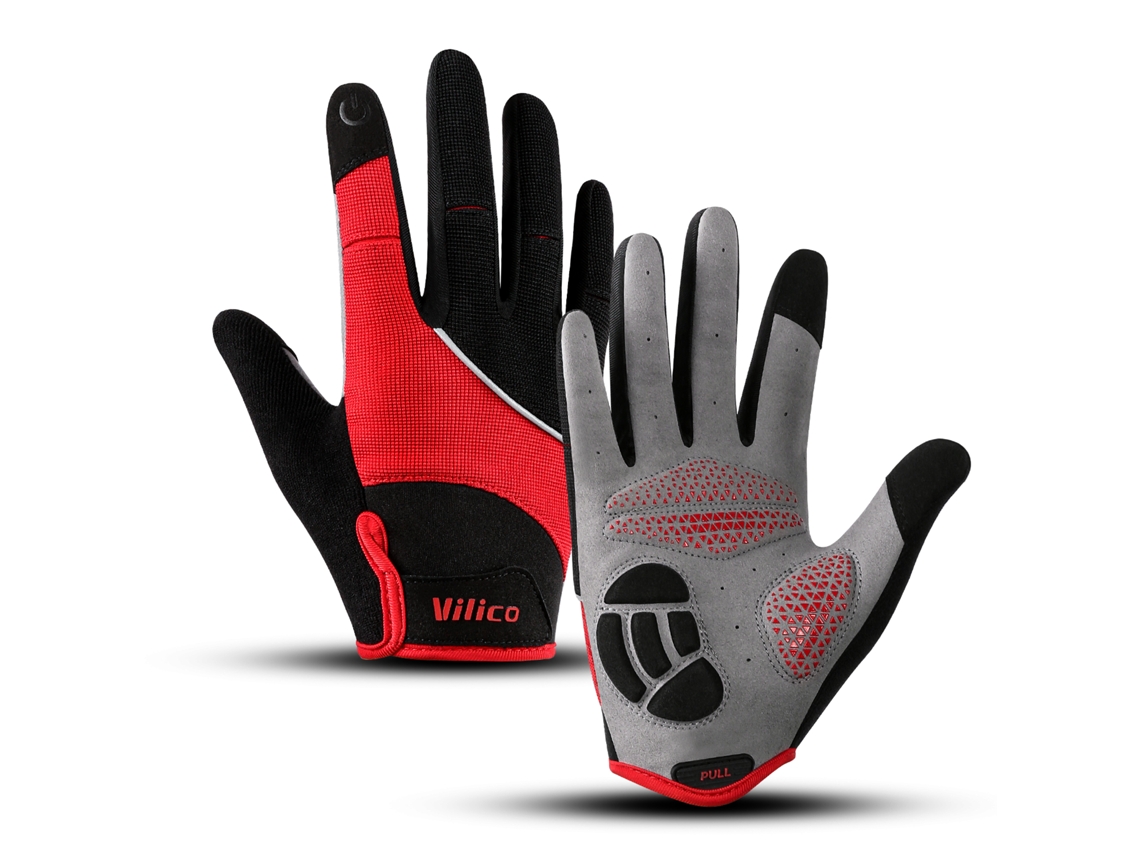 (vermelho G) Luvas Unissex Para Ciclismo E Caminhadas Ao Ar Livre, Grossas, Respiráveis, Antiderrapantes E Com Absorção De Impacto.