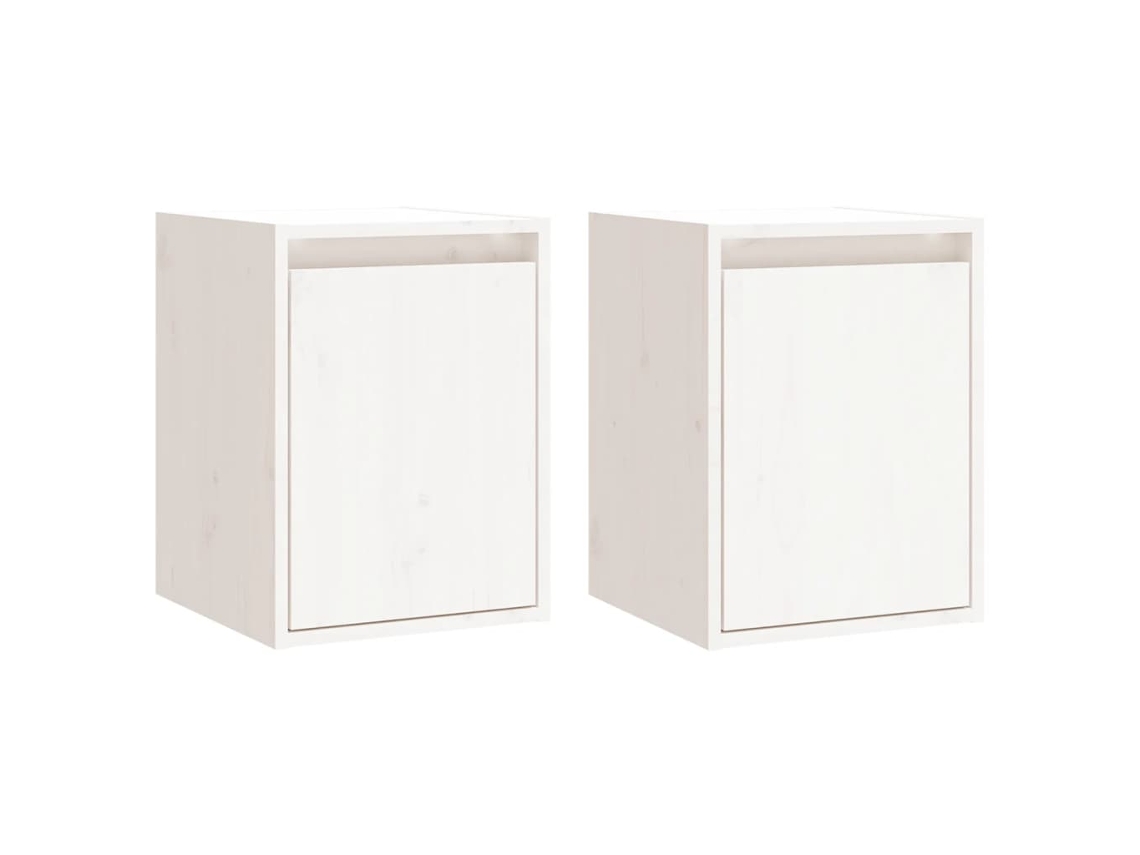 Conjunto de 2 Armários de Parede MAISON EXCLUSIVE em Pinho Maciço Branco (30x30x40 cm)