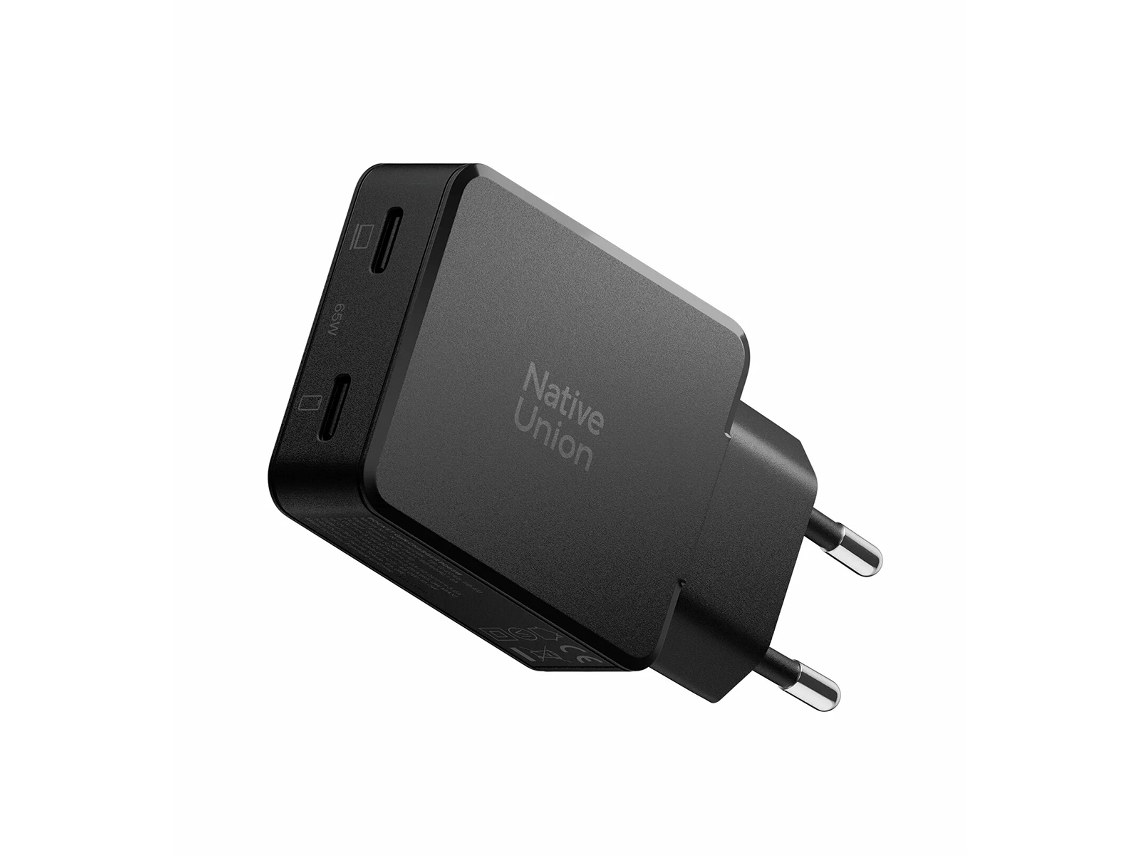 Carregador NATIVE UNION com duas portas USB-C 65W Power Delivery