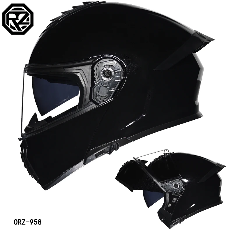 (m) Capacete Modular Flip-top Para Motocicleta Com Viseiras Duplas, Certificado Pelo Dot.