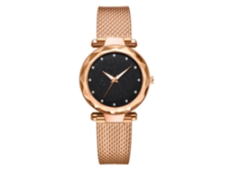 Reloj De Mujer Con Correa De Silicona Casual Simple Dial Redondo Oro Rosa Cuarzo