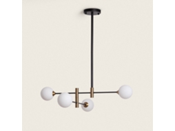 Candeeiro Suspenso Metal e Vidro Bull 4 LEDKIA