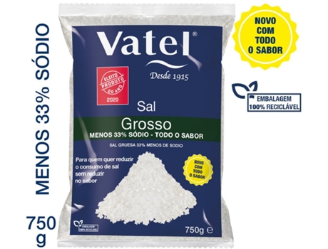 Sal Grosso com Menos 33% Sódio VATEL emb. 750 gr