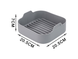 Acessórios Para Fritadeira De Ar 20,5 Cm, Cesta De Silicone, Panela, Assadeira, Tapete, Forno, Antiaderente, Cinza Zeuxo